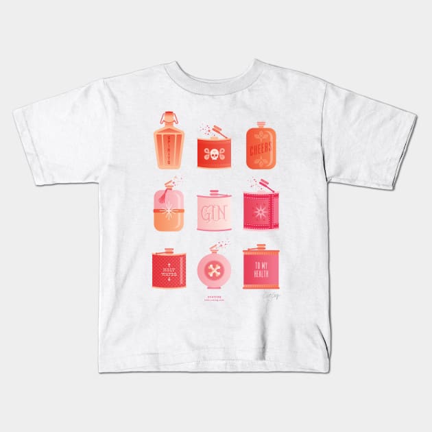 flasks pink Kids T-Shirt by CatCoq